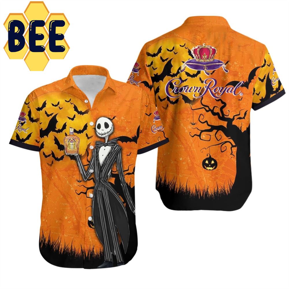 Crown Royal Wine Jack Skellington Halloween Hawaiian Shirt