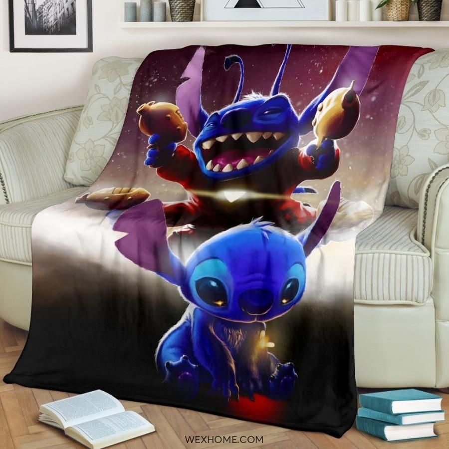 Cute Crazy Stitch Best Seller Fleece Blanket Throw Blanket Gift