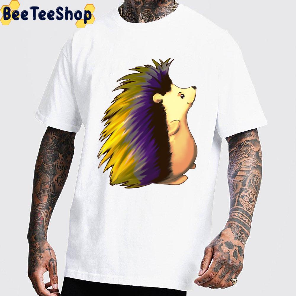 Cute Hedgehog Nonbinary Pride Unisex T-Shirt