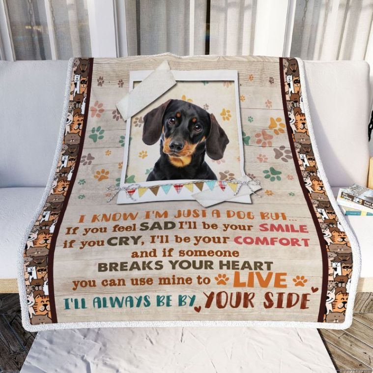 Dachshund I’ll Always Be By Your Side Premium Comfy Sofa Throw Blanket