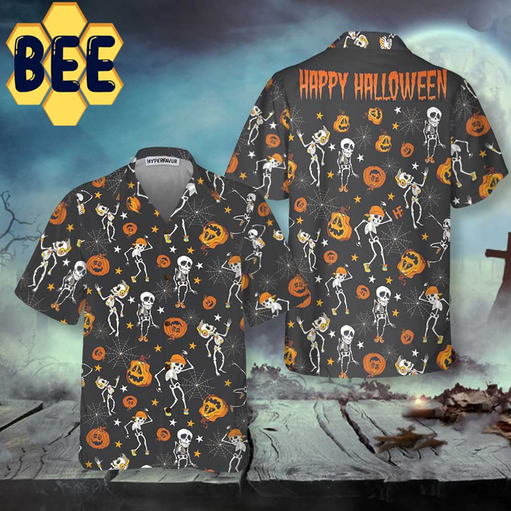 Dancing Skeletons Happy Halloween Hawaiian Shirt