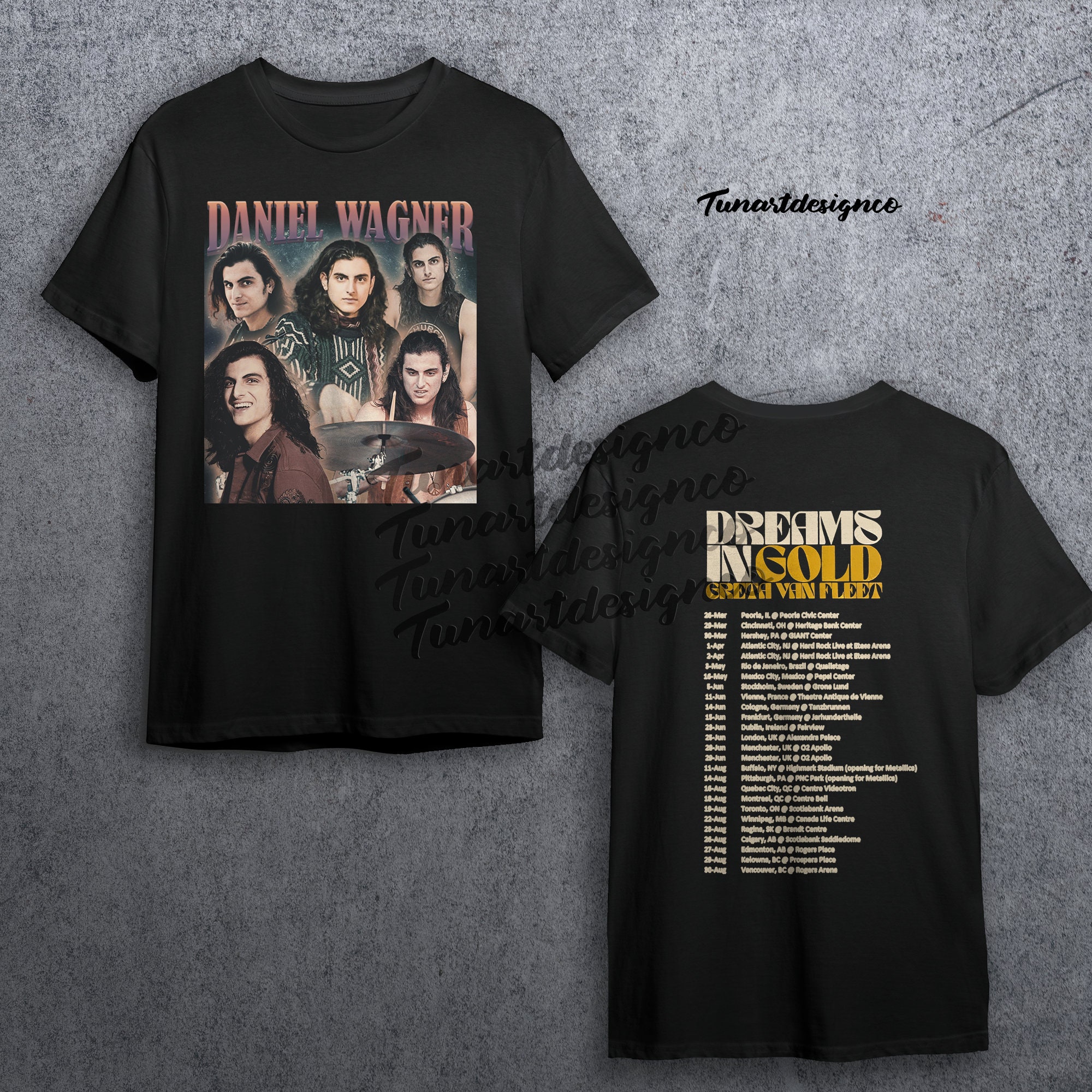 Daniel Wagner Dream In Gold Greta Van Fleet 2022 Tour Unisex T-Shirt