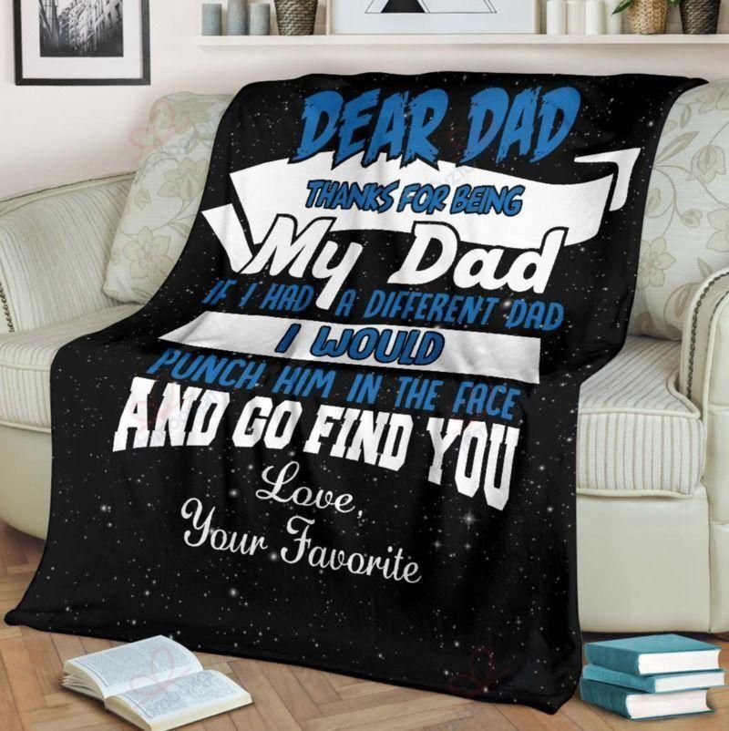 Dear Dad Thanks For Being My Dad Premium Comfy Sofa Throw Blanket