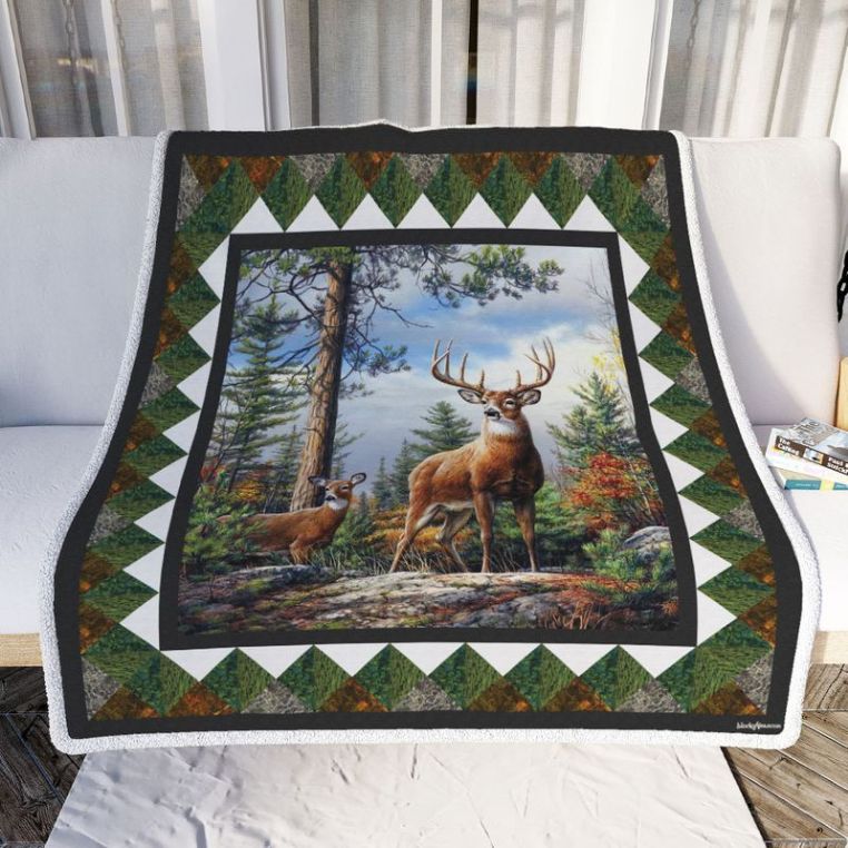 Deer In Forest Premium Comfy Sofa Throw Blanket