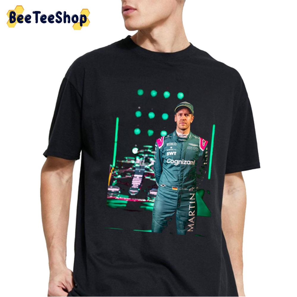 Digital Art Sebastian Vettel Aston Martin Sebastian Vettel Racing Unisex T-Shirt