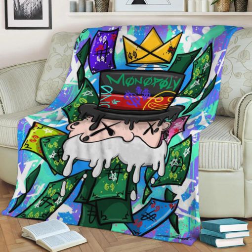 Dollar Drop Monopoly Fleece Blanket Throw Blanket Gift