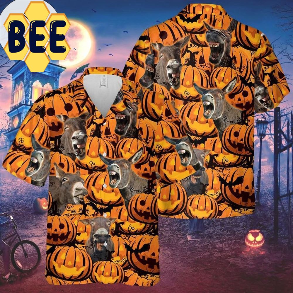 Donkey Pumpkin Halloween Hawaiian Shirt