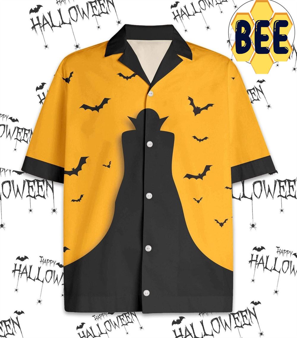 Dracula Black and Yellow Halloween Hawaiian Shirts