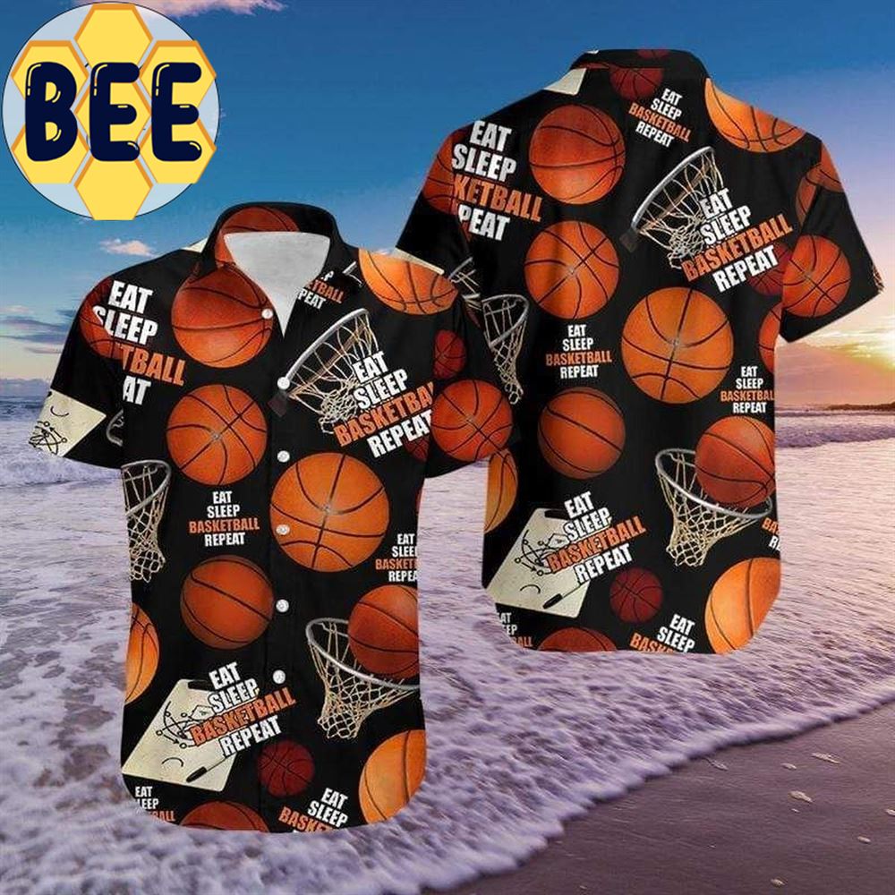 Eat Sleep Basketball Repeat Hawaiian Shirts