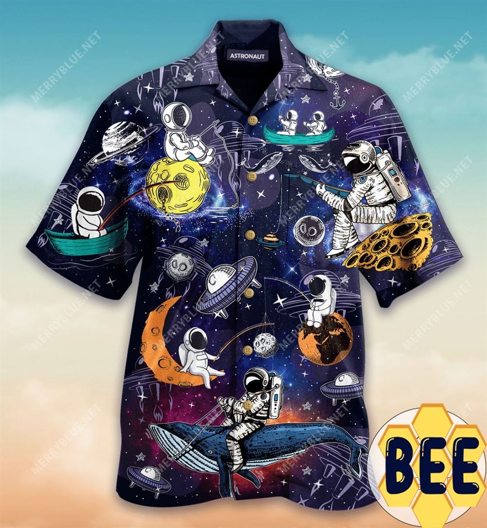 Find Astronaut Loves Fishing Authentic Hawaiian Shirt