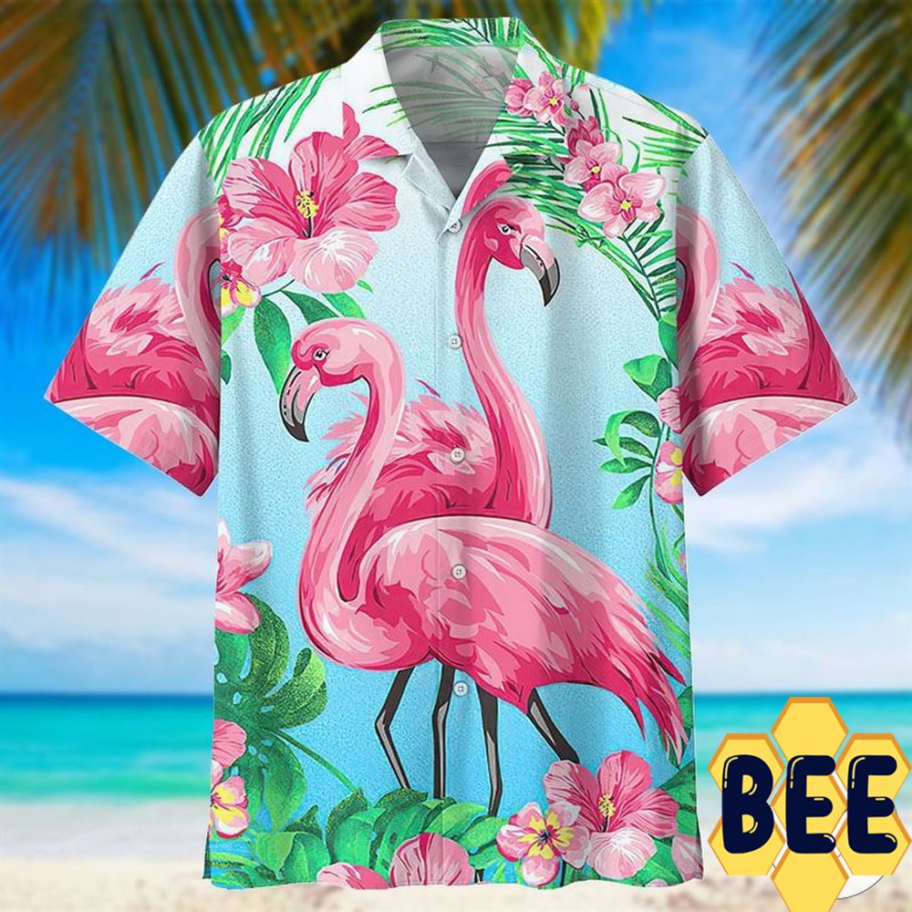 Flamingo Hawaiian Shirt, Beach Short - Beeteeshop
