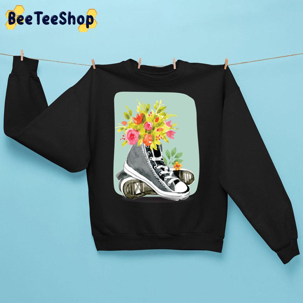 Flowers In The Shoes Converse Unisex Sweatshirt