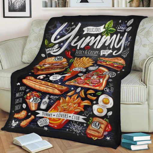 Food Restaurant Cafe Chalk Fleece Blanket Throw Blanket Gift