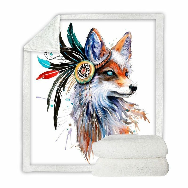 Fox Tribe Art Premium Comfy Sofa Throw Blanket