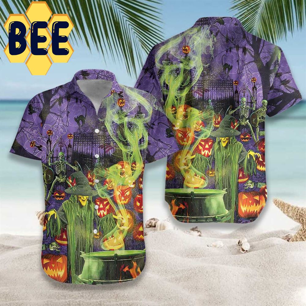 Fright Night Witch Hour Halloween Hawaiian Shirt