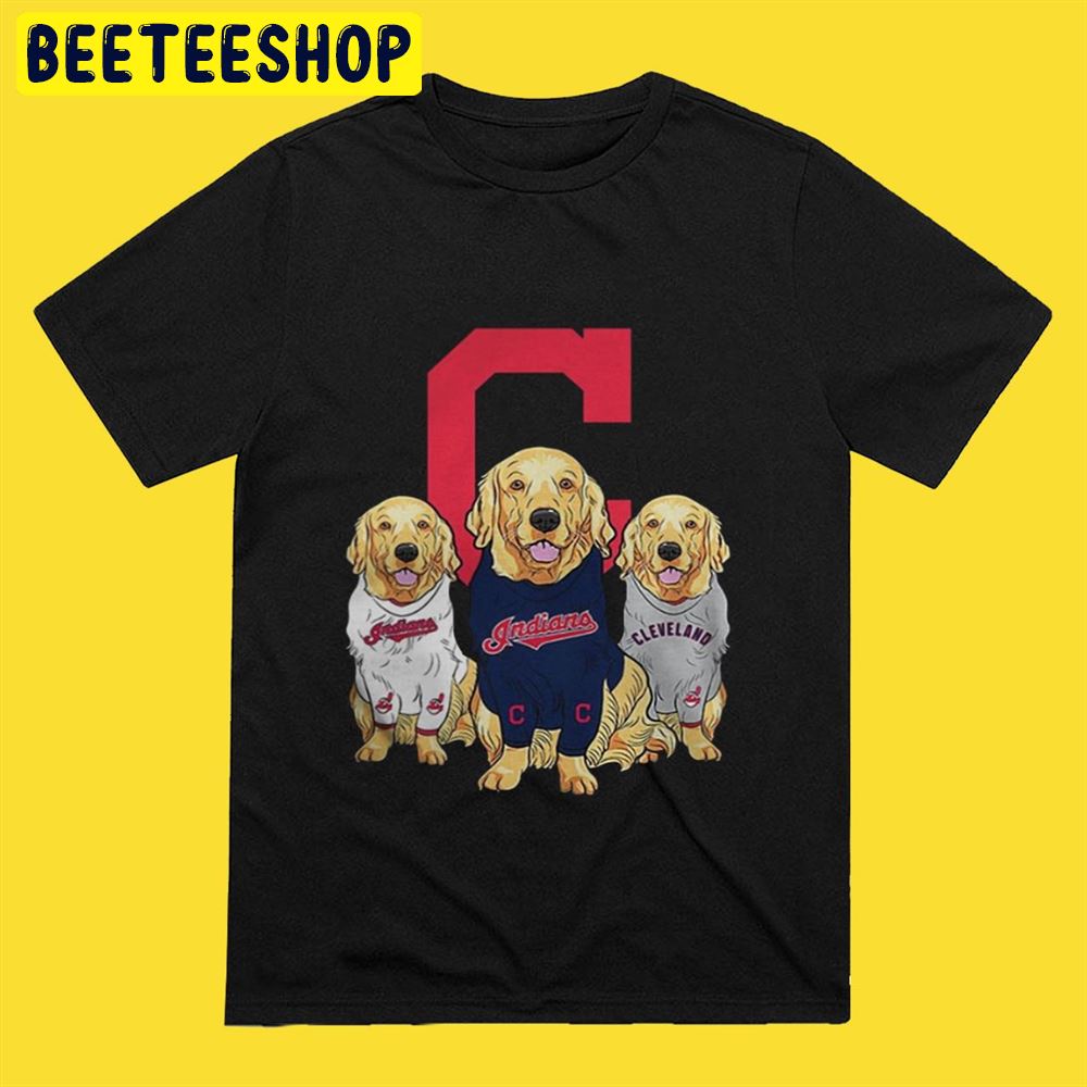 Funny Golden Retriever Cleveland Indians Unisex T-Shirt