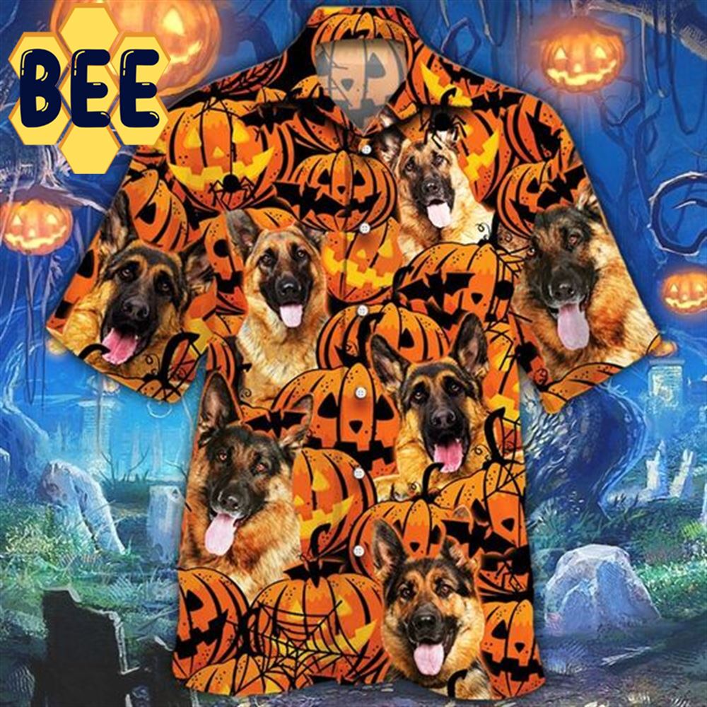 German Shepherd Dog Lover Pumpkins Halloween Hawaiian Shirt