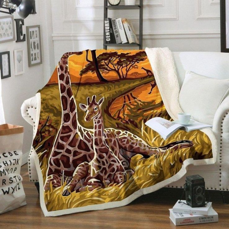 Giraffe 2 Premium Comfy Sofa Throw Blanket