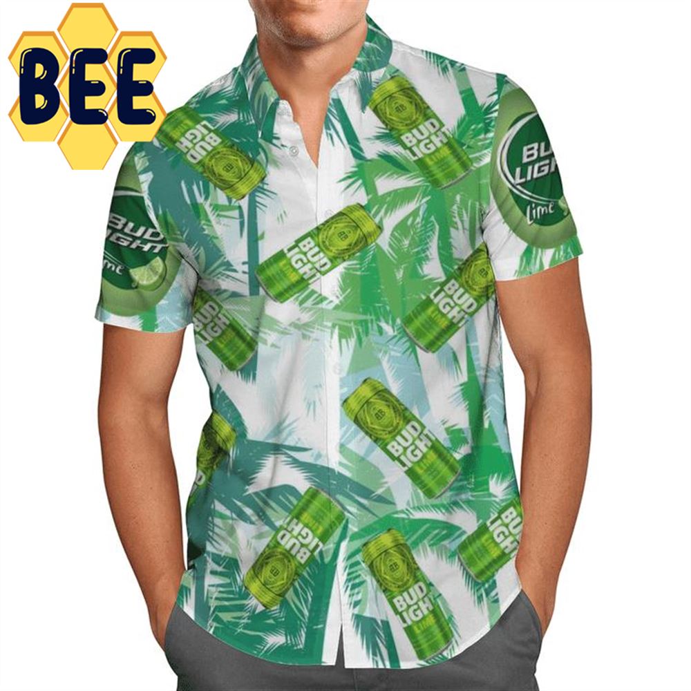 Green Busch Light Beer Hawaiian Shirt