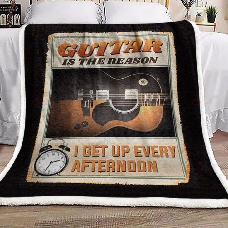 Guitar Is The Reason I Get Up Every Afternoon Premium Comfy Sofa Throw Blanket