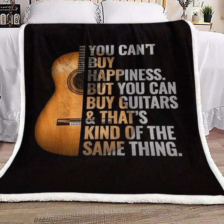 Guitars You Cannot Buy Happiness But Can Buy Premium Comfy Sofa Throw Blanket