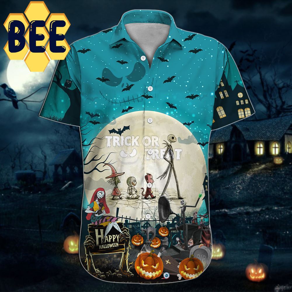 Halloween Trick Or Treat Jack Skellington TNBC Hawaiian Shirt