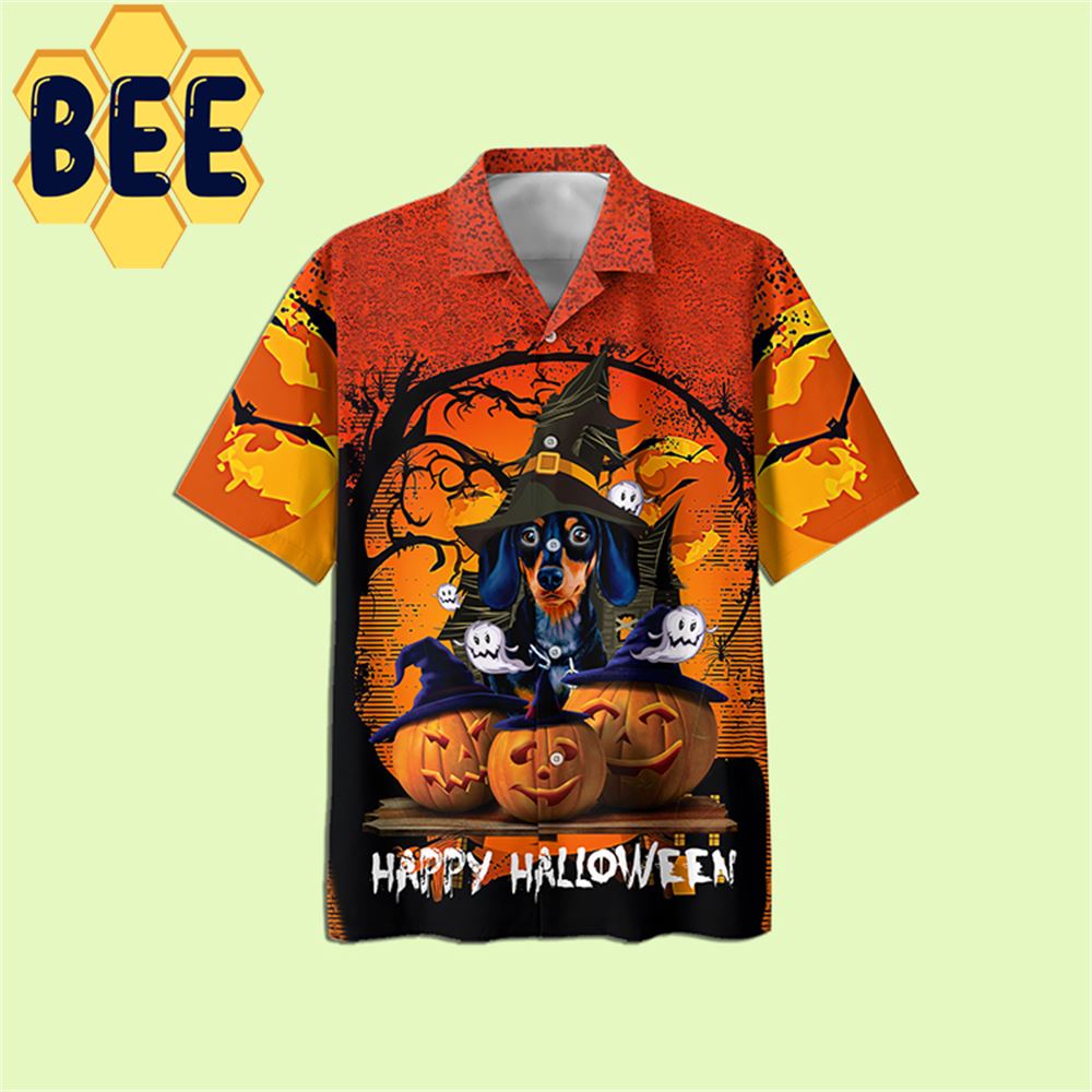 Happy Halloween Dachshund Dog Hawaiian Shirt