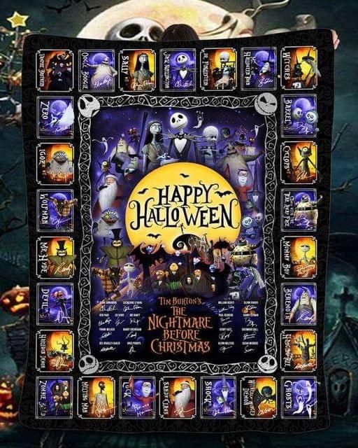 Happy Halloween Tim Burton’s The Nightmare Before Christmas Blanket