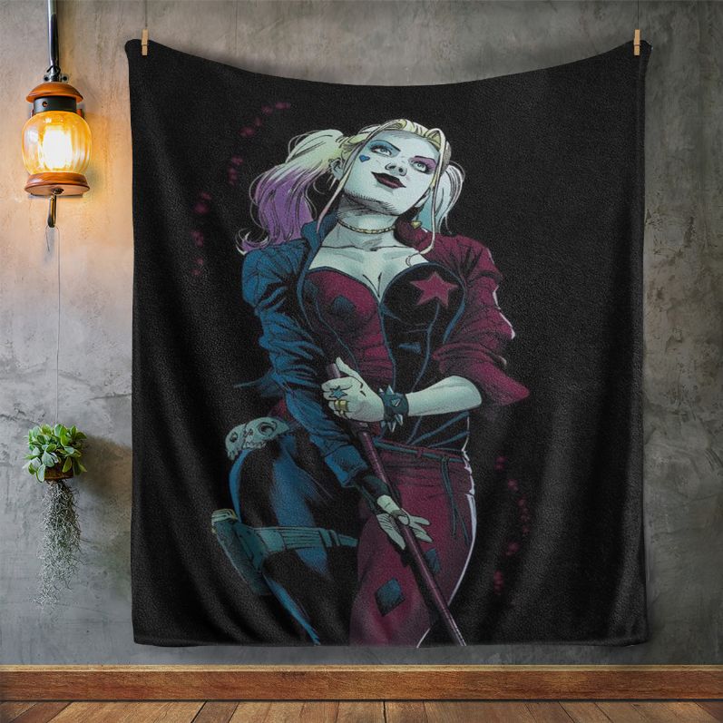 Harley Quinn Quiltblanket Gift For Fan, Harley Quinn Quiltblanket