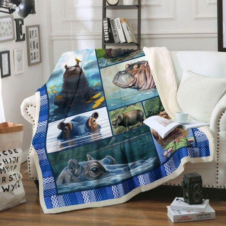 Hippo Premium Comfy Sofa Throw Blanket