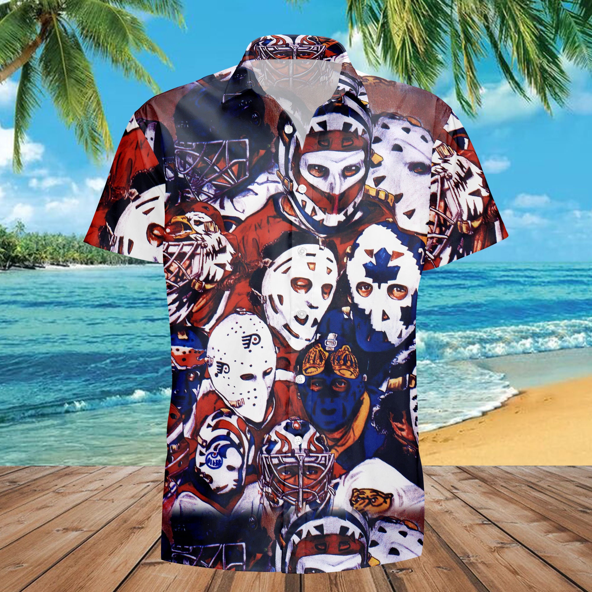 Hockey Mask halloween hawaiian shirt