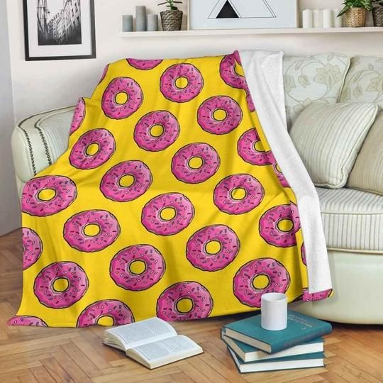 Homer Simpson Donut Fleece Blanket Throw Blanket Gift