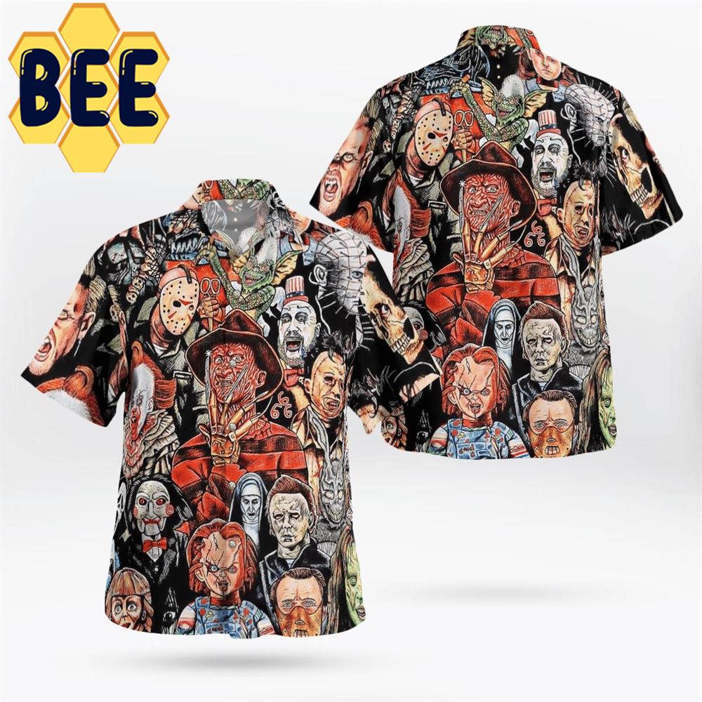 Horror Characters Movie Halloween Hawaiian Shirt - Beeteeshop