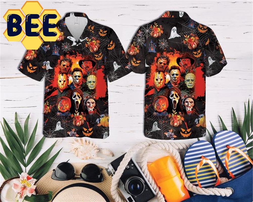 Horror Squad Characters Halloween Hawaiian Shirt