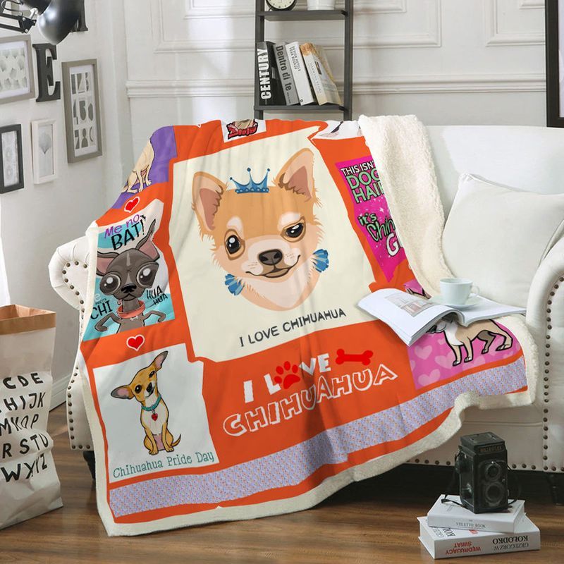 I Love Chihuahua Premium Comfy Sofa Throw Blanket