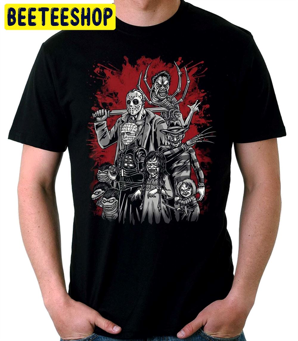 I Love Monsters Freddy Jason The Exorcist Chucky Unisex T-Shirt