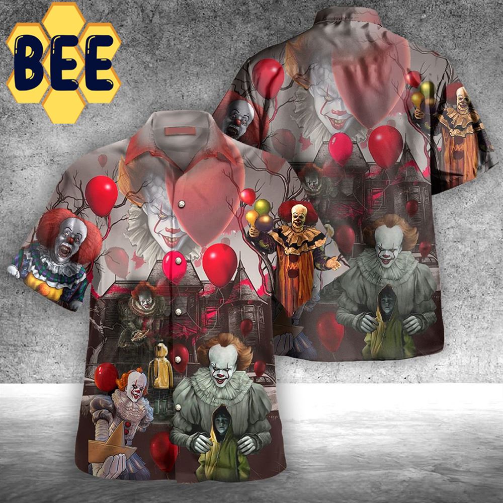 IT Pennywise You’ll Float Too Horror Movie Halloween Hawaiian Shirt