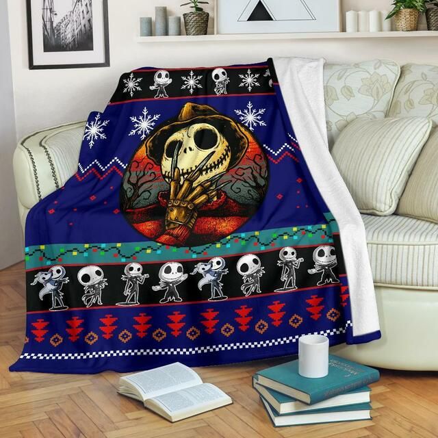 Jack Skellington Christmas Fleece Blanket Throw Blanket Gift
