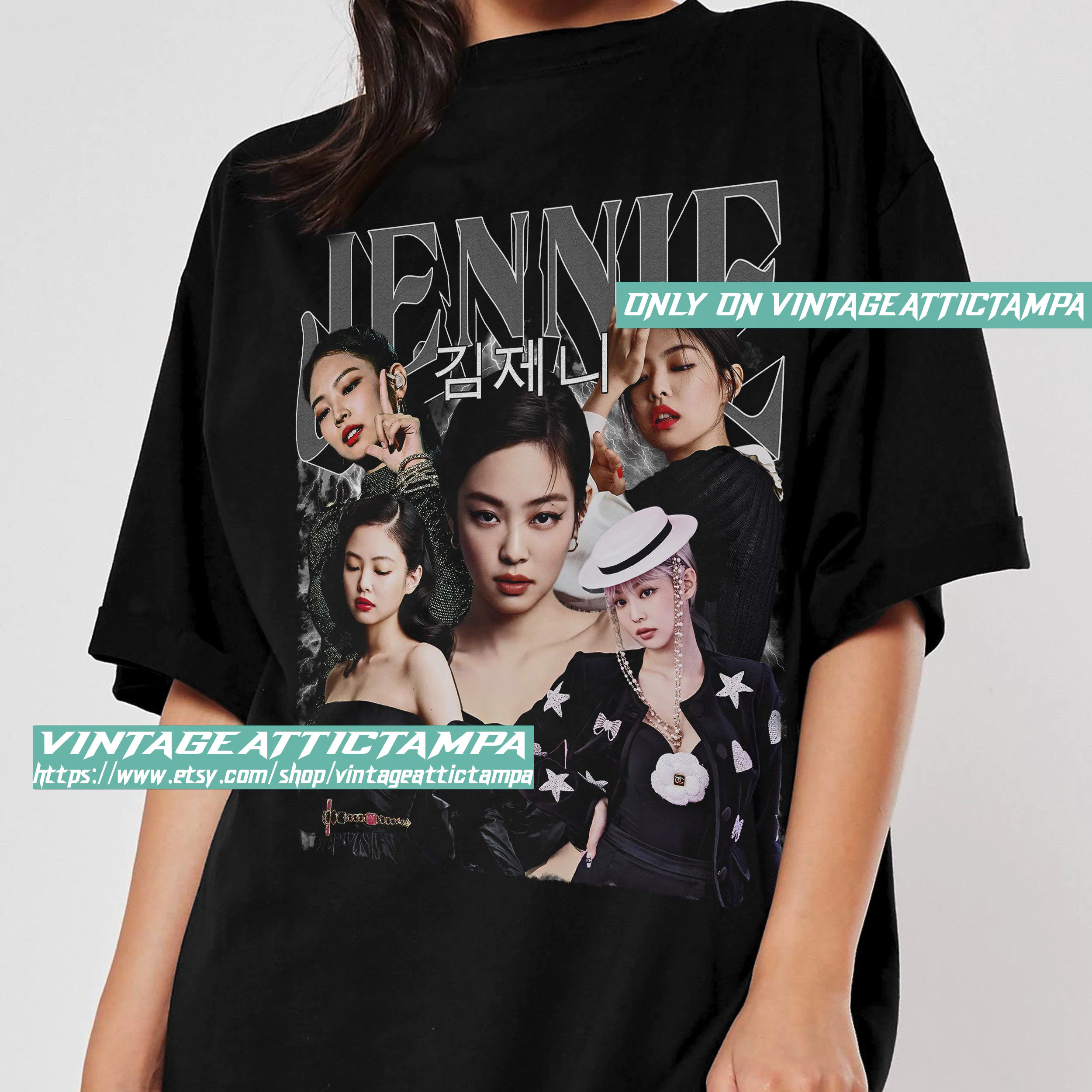 Jennie Korean Pop Singer Vintage Unisex T-Shirt - Beeteeshop