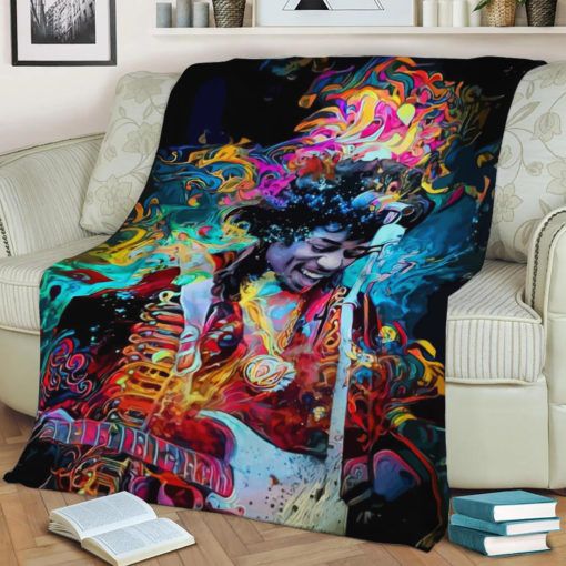 Jimi Hendrix Fleece Blanket Throw Blanket Gift