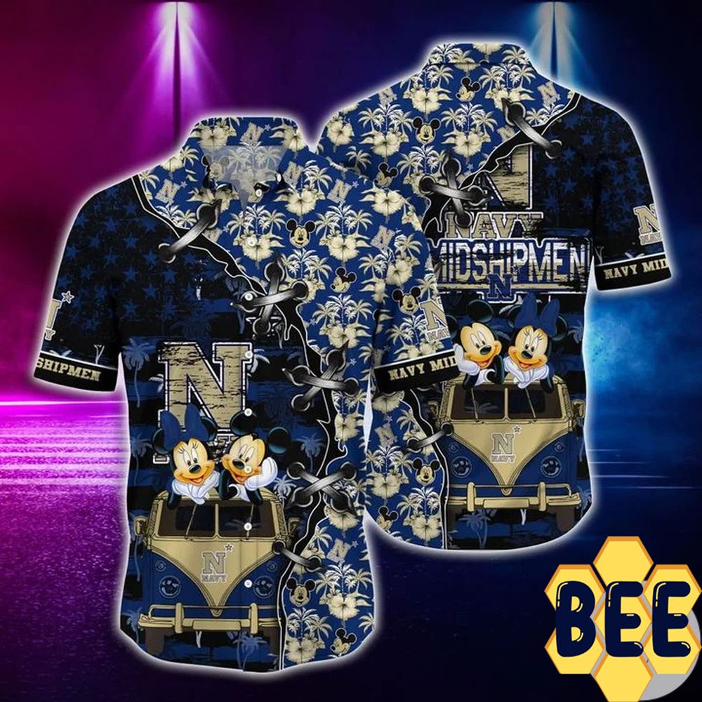 Mickey Mouse Navy Midshipmen NCAA Hawaiian Shirt