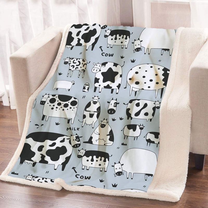 Milk Cow Premium Comfy Sofa Throw Blanket