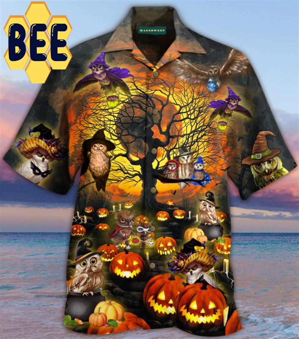 Owl And Pumpkin Halloween Hawaiian Shirt