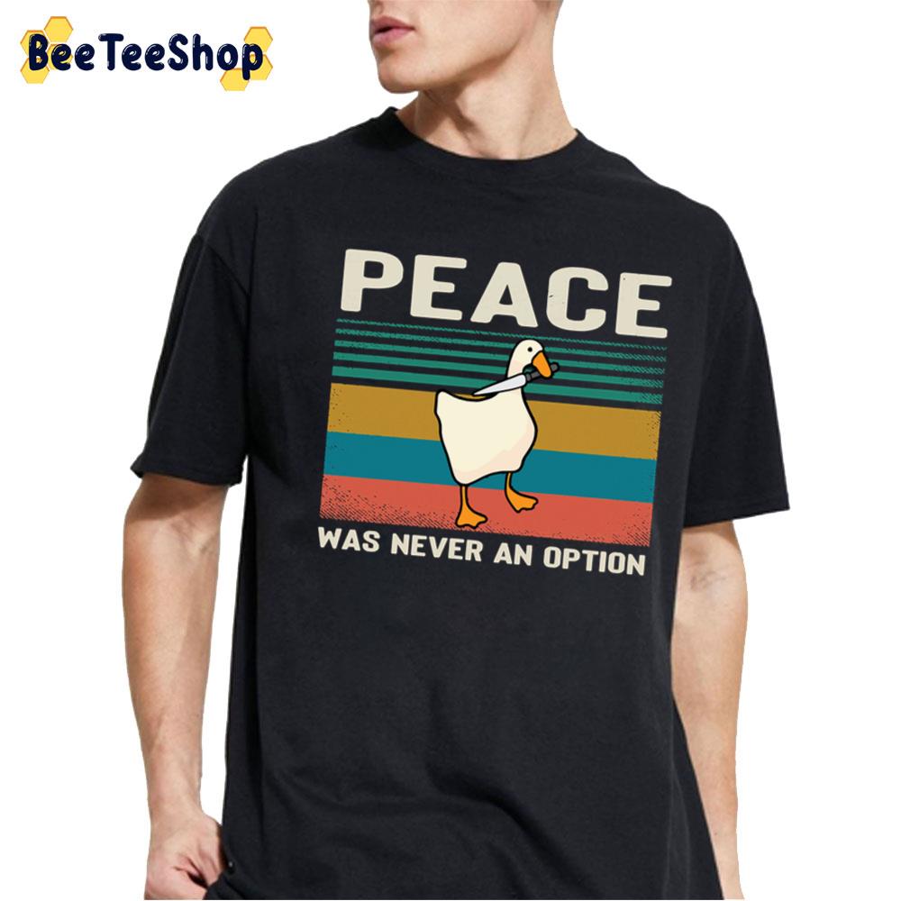 Peace Was Never An Option Humorous Duck Vintage Unisex T-Shirt