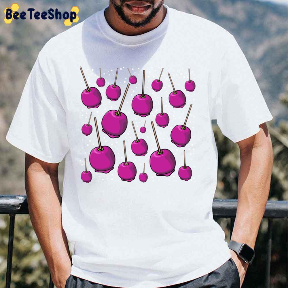 Pink Candy Apples Halloween Treat Pattern Unisex T-Shirt