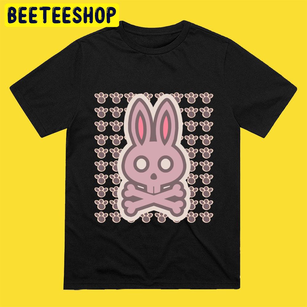 Pink Style Crossbones Bunny Paws Unisex T-Shirt