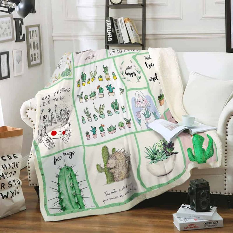 Plant Lover Cactus Premium Comfy Sofa Throw Blanket