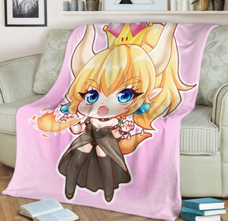 Princess Bowsette Super Mario Best Seller Fleece Blanket Throw Blanket Gift