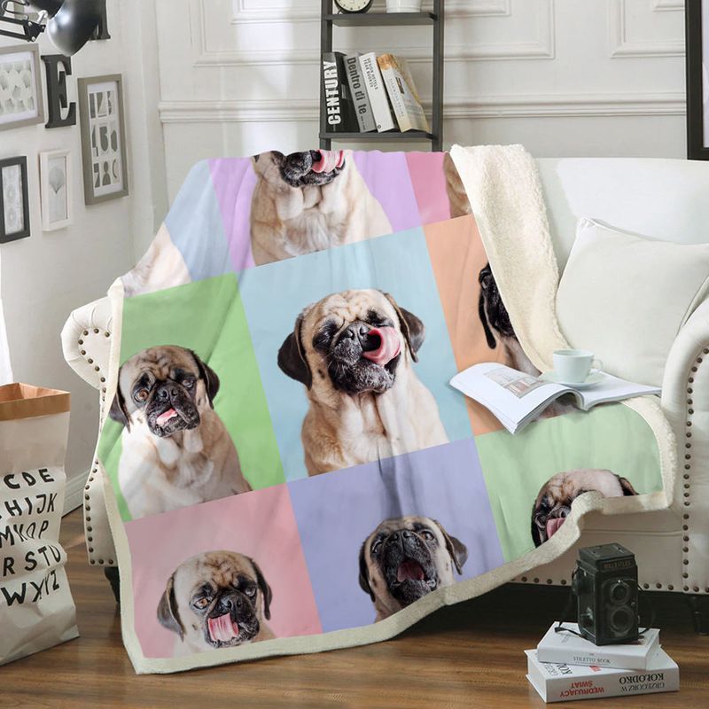 Pug Dog Lover 2 Premium Comfy Sofa Throw Blanket