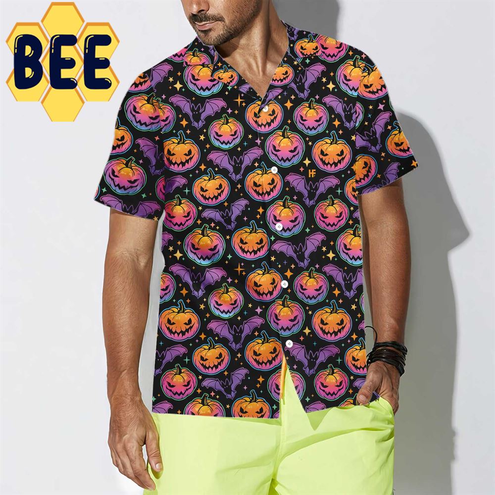 Pumpkin Bat Halloween Hawaiian Shirt